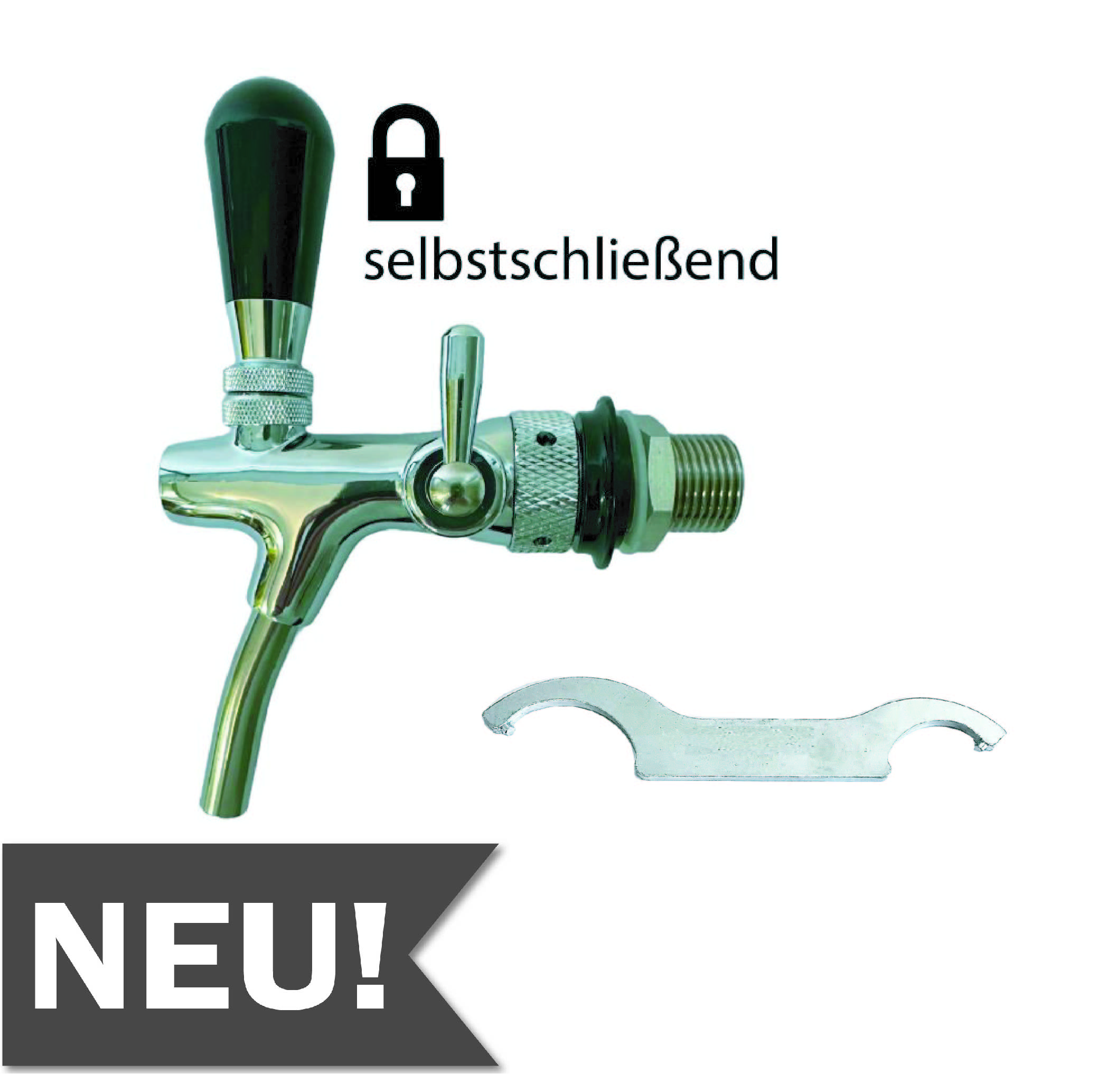 Rubinetto per birra a compenso - cromato Rubinetto per birra a compenso - cromato