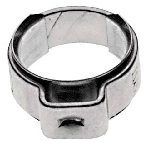 Morsetti Oetiker a 1 orecchio Versione in acciaio inox con anello di supporto in acciaio inox